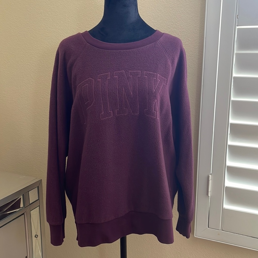 Pink Victoria Fleece Crewneck Sweater